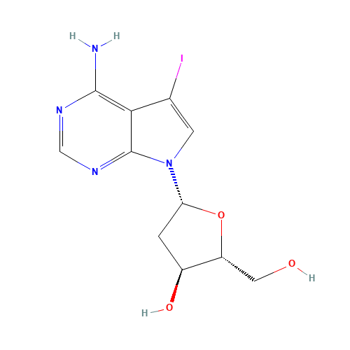 (2R,3S,5R)-5-(4-Amino-5-iodo-7H-pyrrolo[2,3-d]pyrimidin-7-yl)-2-(hydroxymethyl)tetrahydrofuran-3-ol (CAS: 166247-63-8) - Related Chemical Product