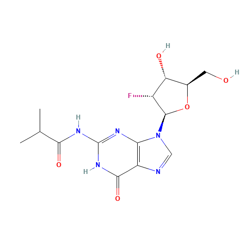 N-(9-((2R,3R,4R,5R)-3-fluoro-4-hydroxy-5-(hydroxymethyl)tetrahydrofuran-2-yl)-6-oxo-6,9-dihydro-1H-purin-2-yl)isobutyramide (CAS: 80681-25-0) - Related Chemical Product