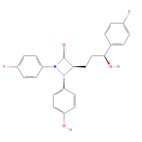 (3S,4R)-1-(4-fluorophenyl)-3-((S)-3-(4-fluorophenyl)-3-hydroxypropyl)-4-(4-hydroxyphenyl)azetidin-2-one (CAS: 1593543-00-0) - Chemical Structure and Molecular Formula 