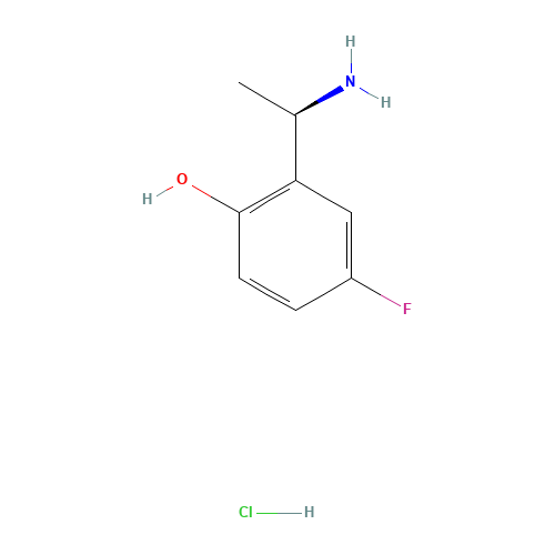 (R)-2-(1-aminoethyl)-4-fluorophenol hydrochloride (CAS: 1802222-53-2) - Chemical Structure and Molecular Formula 