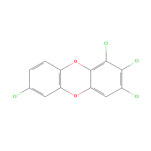 1,2,3,7-Tetrachlorodibenzo[1,4]dioxin (CAS: 67028-18-6) - Chemical Structure and Molecular Formula 