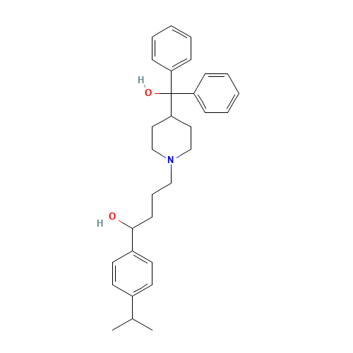 1-Piperidinebutanol, 4-(hydroxydiphenylmethyl)-alpha-(4-(1-methylethyl)phenyl)- (CAS: 185066-37-9) - Related Chemical Product